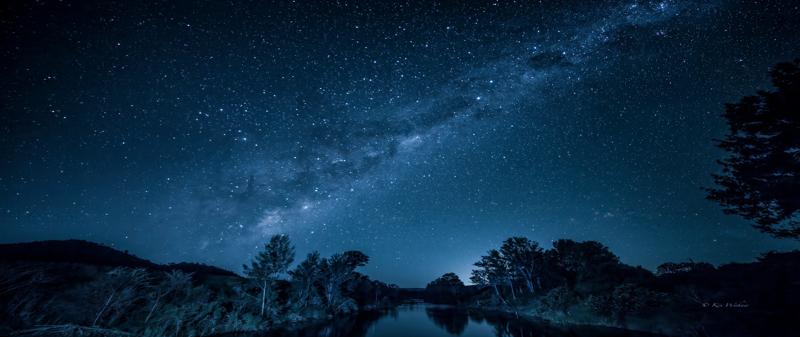 The milky way over a river in the Sunshine Coast hinterland.